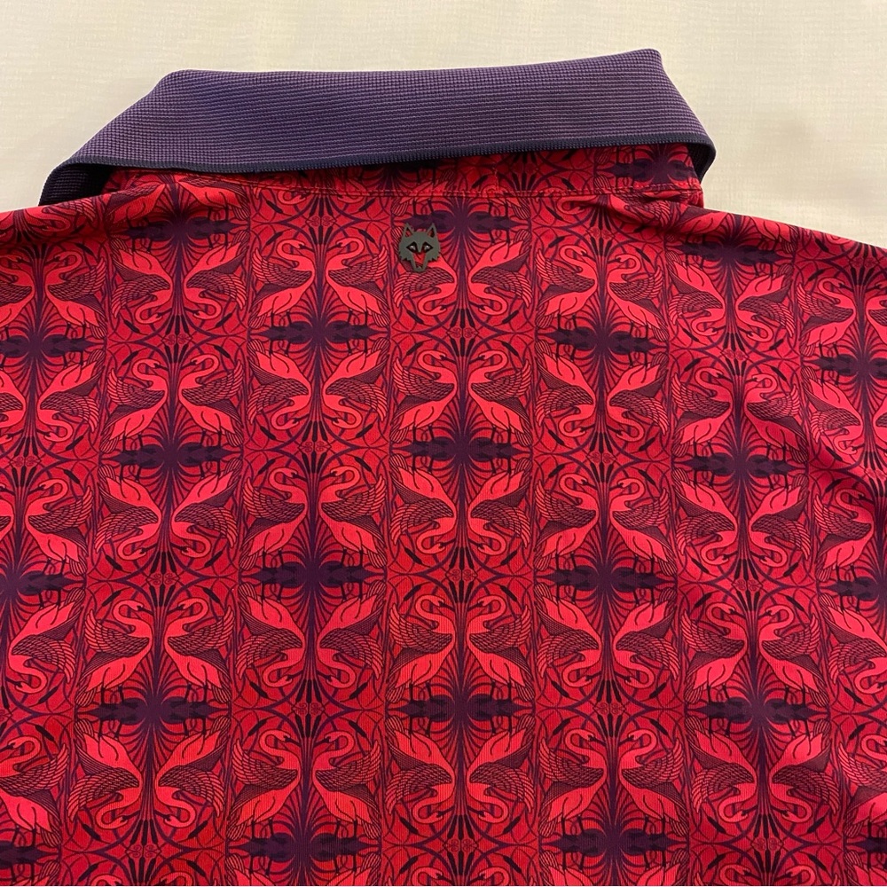 Greyson polo shirt Red/ Purple pattern Sz XL - Picture 6 of 8